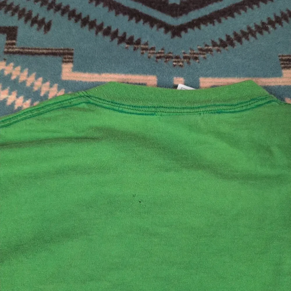 Vintage John Deere Tractor T Shirt Mens Large Green Farmer Blue Collar